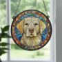 Labrador Yellow Stained Glass Effect Suncatcher, thumbnail 6 of 6