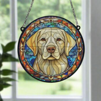 Labrador Yellow Stained Glass Effect Suncatcher, 6 of 6