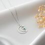 Sterling Silver Moon And Star Necklace With Birthstone, thumbnail 5 of 9