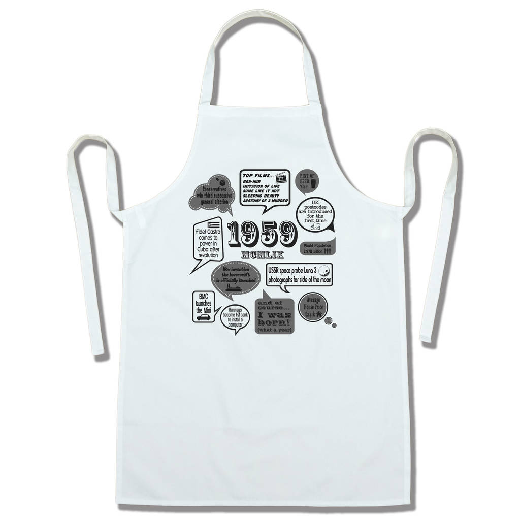 'events of 1959' 60th birthday gift apron by good time gifts ...