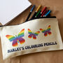 Personalised Rainbow Butterflies Pencil Case Back To School Gift, thumbnail 1 of 2