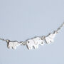 Sterling Silver Elephant Trio Charm Anklet, thumbnail 4 of 6