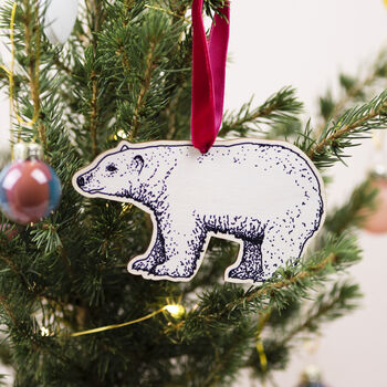 Personalised Polar Bear Christmas Decoration, 3 of 6