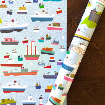 Boats Wrapping Paper Two Sheets, 2 of 5