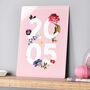 Personalised Floral Year Metal Sign, thumbnail 1 of 4