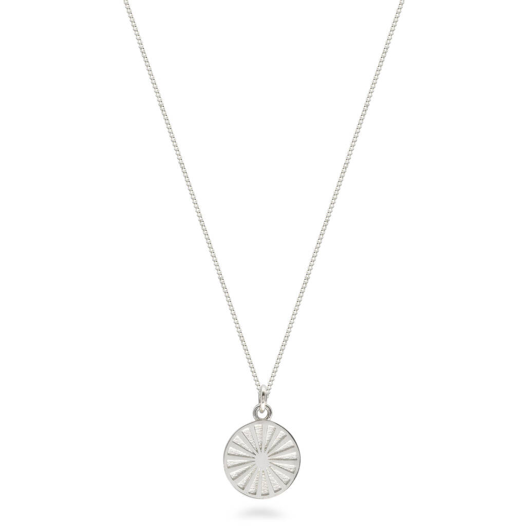 Spinning Wheel Medallion Necklace Sterling Silver By Lime Tree Design