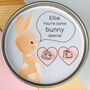 Personalised Bunny Earrings In Gift Tin, thumbnail 1 of 6