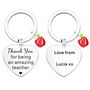 Personalised Thank Teacher Gift Steel Key Ring Set, thumbnail 1 of 3