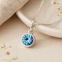 Personalised Sterling Silver March Aquamarine Birthstone Necklace, thumbnail 3 of 9