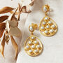 Pearl Gold Plated Silver Pear Drop Earrings, thumbnail 4 of 8