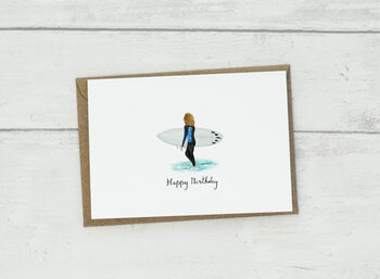 Personalised Surfer Girl Card, 4 of 6