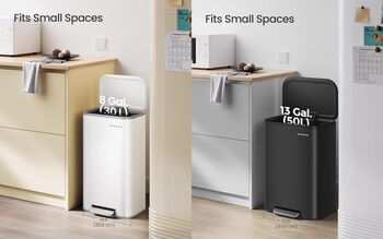 Kitchen Pedal Bin Soft Close Trash Can, 3 of 7