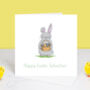 Happy Easter Personalised Bunny Card, thumbnail 2 of 4