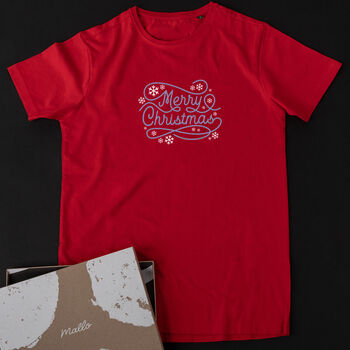 Merry Christmas Slogan Cotton T Shirt, 3 of 7