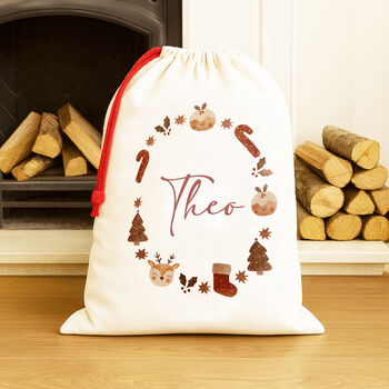 Personalised Christmas Sack Wreath, 2 of 4