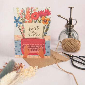 'Just A Note' Wildflowers Seeded Paper Greetings Card, 3 of 3