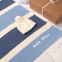 Baby Boys Blue And Cream Candy Stripe Blanket, thumbnail 9 of 12