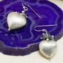 Sterling Silver Heart And Tourmaline Gemstone Earrings, thumbnail 1 of 4