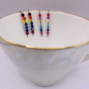 Rainbow And Pastel S Crystal Niobium Hook Earrings, 5 of 5