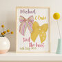 'Ribbon Bows' Personalised Wedding Print, thumbnail 1 of 2