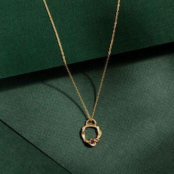 Small Branch Gold Vermeil Plated Birthstone Necklace, 2 of 12