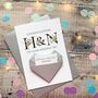 Personalised Wedding Day Card, Origami Heart Hidden Message, Floral Initials, Congratulations Card, thumbnail 3 of 10
