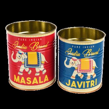 Set Of Two Masala And Javitri Storage Tins, 2 of 5