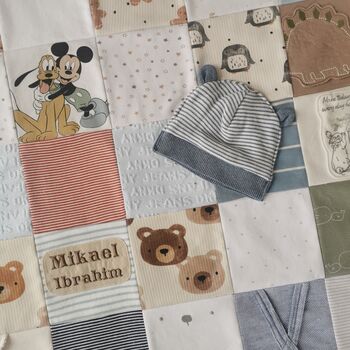 Baby Clothes Memory Blanket Made From Baby Clothes, 2 of 12