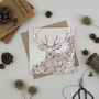 'Stag Head' Christmas Card, thumbnail 2 of 2