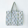Quilted Cotton Yellow Floral Tote Beach Bag, thumbnail 1 of 5