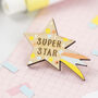 Superstar Wooden Pin Badge, thumbnail 1 of 3