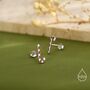Sterling Silver Tiny Candy Cane Stud Earrings, thumbnail 5 of 12