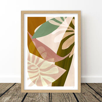 Earth Tone Abstract Leaf Wall Art, 9 of 11
