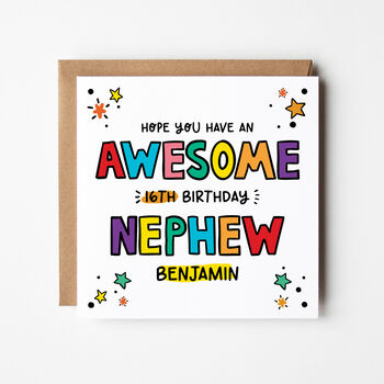 Awesome Nephew Birthday Card Any Age, 2 of 5