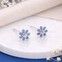 Sterling Silver Blue Forget Me Not Stud Earrings – 5mm, thumbnail 1 of 9