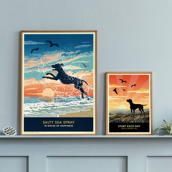 Limited Edition Seaside Pointer Or Viszla Gift Print, 5 of 10