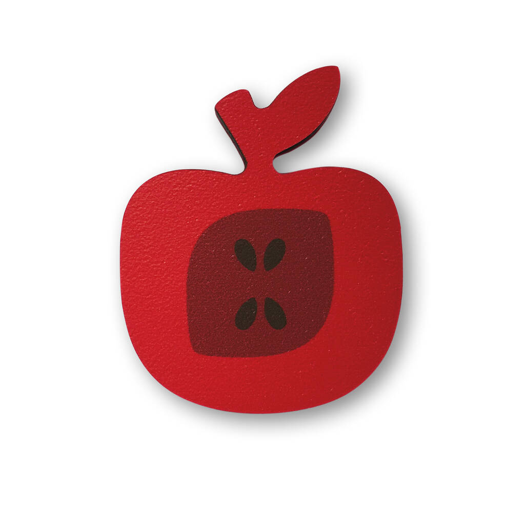 Apple Shaped Wooden Fridge Magnet, 1 of 5