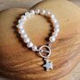 Cream Freshwater Pearl Star Charm Bracelet, thumbnail 1 of 2