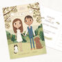 Save The Date Illustrated Postcard, thumbnail 1 of 2