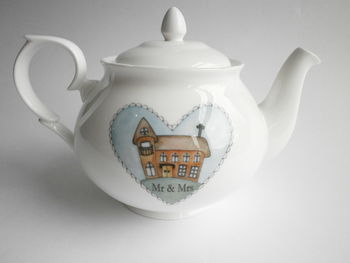Teapot, Sugar And Cream Jug, Blue Or Red Heart Design, 4 of 6