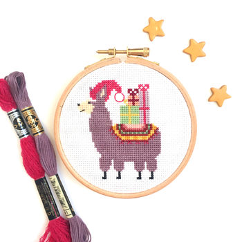 Christmas Llama Cross Stitch Kit, 2 of 4