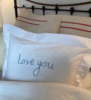 Personalised Pillowcase With Embroidered Handwriting, 2 of 2