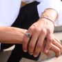 Gold Signet Noir Vintage Style Patterned Band Ring For Men, thumbnail 11 of 12
