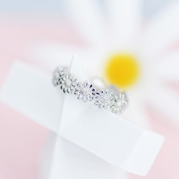 Sterling Silver Daisy Flower Ring, 5 of 12