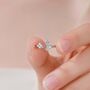 Sterling Silver Hydrangea Flower Bouquet Cz Flower Ring, thumbnail 4 of 12