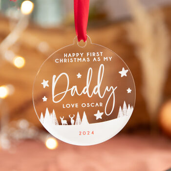 First Christmas As My Daddy Personalised Bauble, 3 of 5