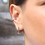 Silver Ear Cuff Earrings No Piercing Cubic Zirconia, thumbnail 3 of 10