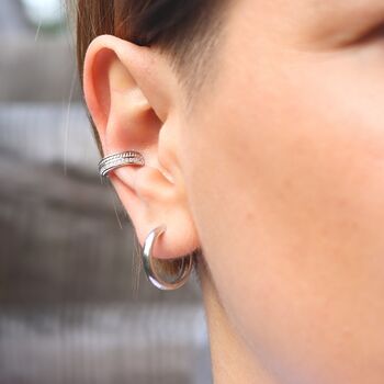 Silver Ear Cuff Earrings No Piercing Cubic Zirconia, 3 of 10