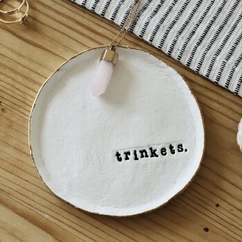 Personalised Clay Trinket Dish Gold, 3 of 3