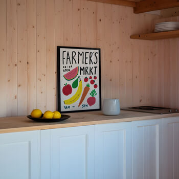 Farmer's Market Kitchen Wall Art Hand Painted Print, 5 of 6